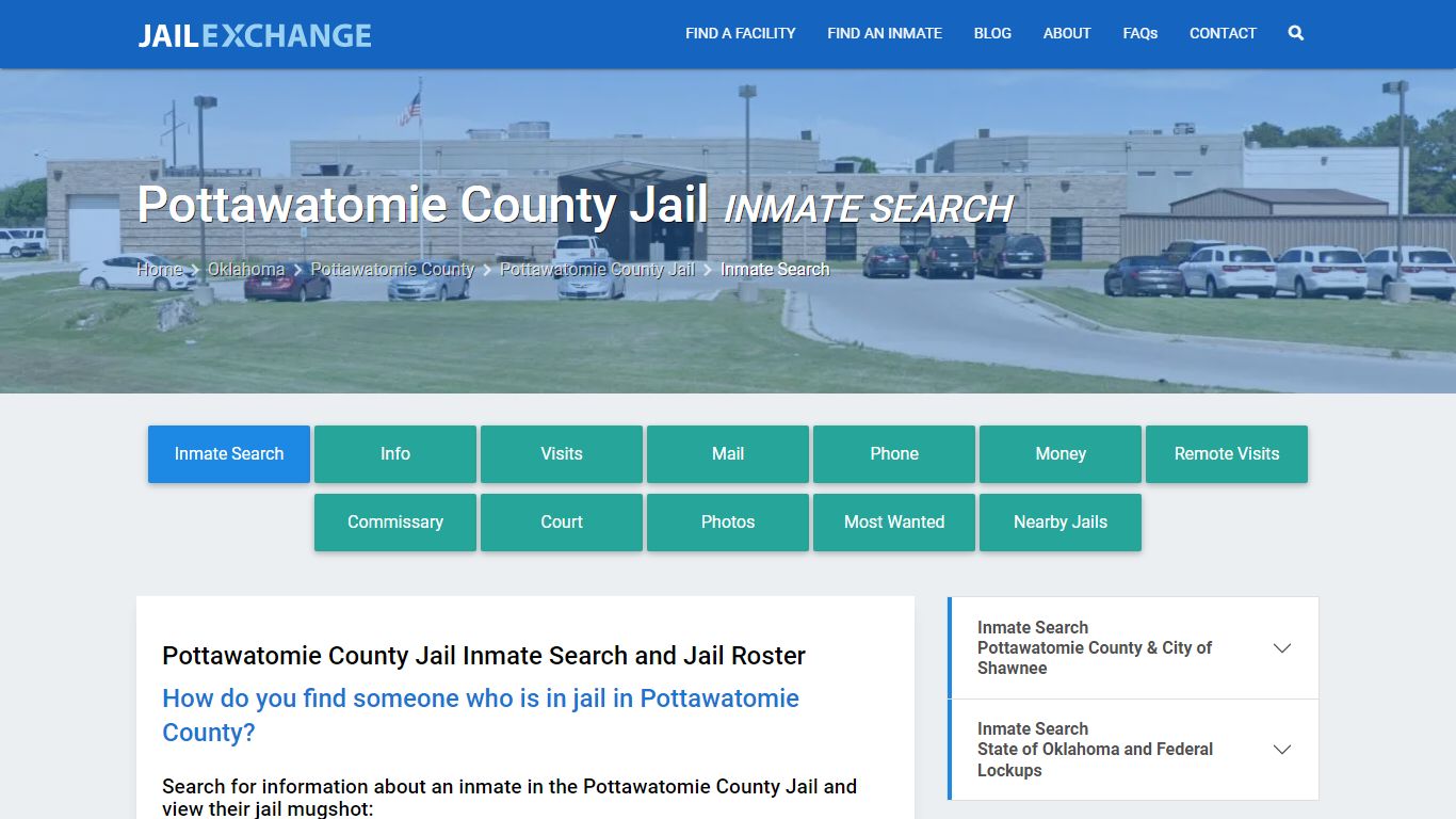 Inmate Search: Roster & Mugshots - Pottawatomie County Jail, OK